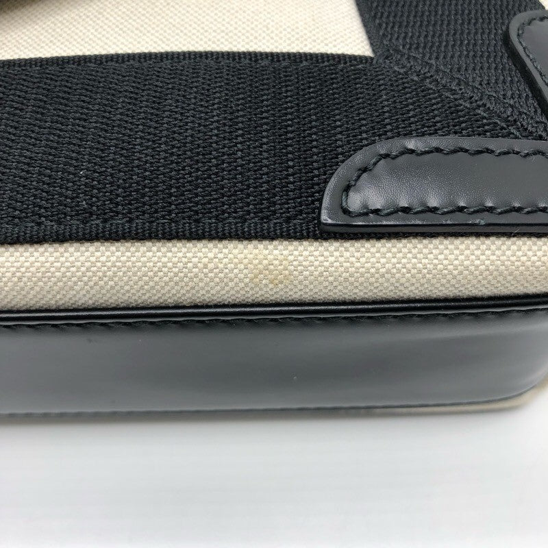 バレンシアガ BALENCIAGA ネイビーカバスXS 390346 アイボリー・ブラック キャンバス レディース ショルダーバッグ
