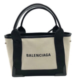 バレンシアガ BALENCIAGA ネイビーカバスXS 390346 アイボリー・ブラック キャンバス レディース ショルダーバッグ