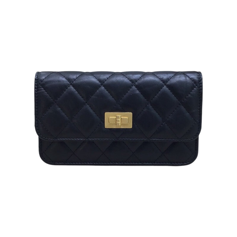いちにCHANEL 2.55 デカ金具 チェーンバッグ チェーンショルダー シャネル / CHANEL 2.55チェーンショルダーバッグ ブラック