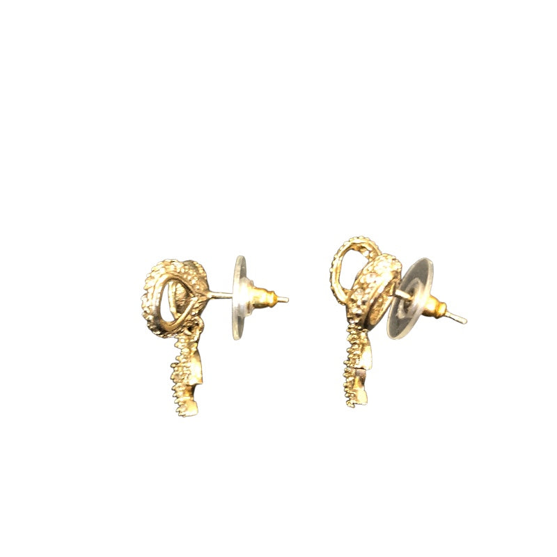 シャネル CHANEL ココマークリボンピアス シルバー メタル・ストラス アクセサリー