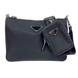 プラダ PRADA Re-Nylon サフィアーノショルダーバッグ 2VH113 ブラック　シルバー金具 ナイロン ユニセックス ショルダーバッグ