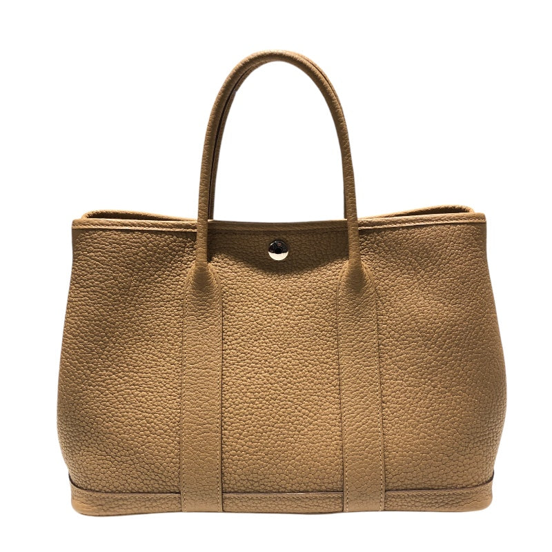 エルメス HERMES ガーデンパーティTPM U刻 ベージュマルファ　シルバー金具 ネゴンダ レディース ハンドバッグ