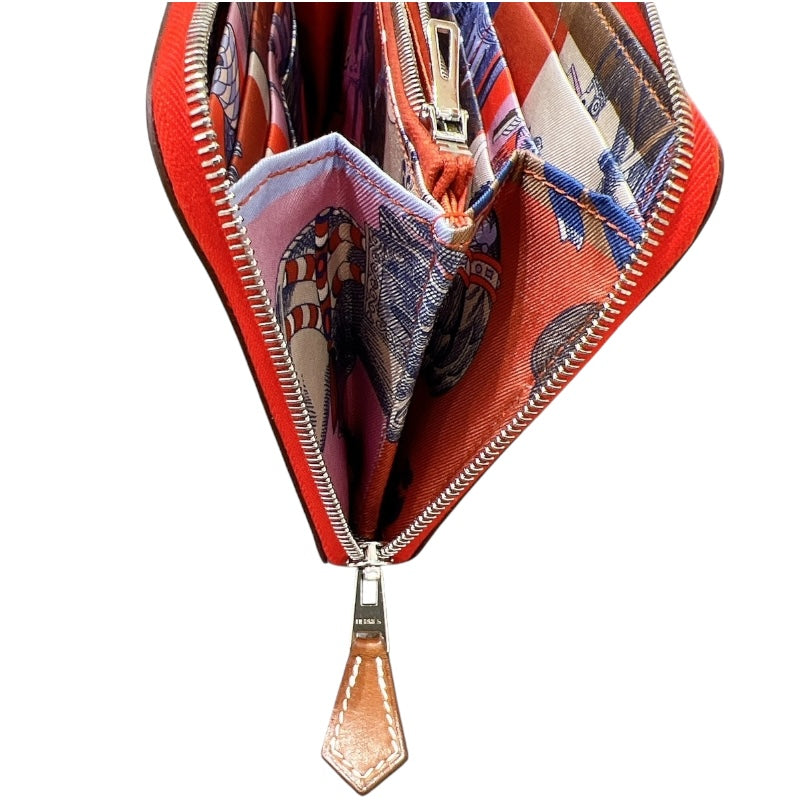 エルメス HERMES アザップロングシルクイン Z刻印 ローズジャイプール/ SV金具 エプソン レディース 長財布