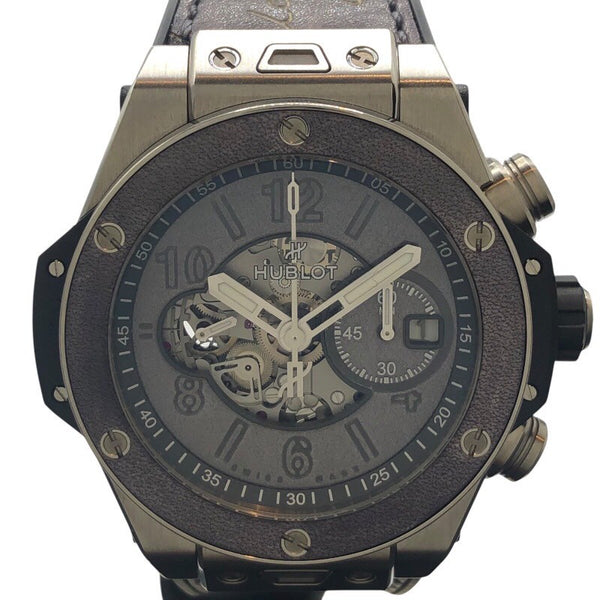 ウブロ HUBLOT ビッグバン　ウニコ　ベルルッティ　アルミニオ 421.NX.0500.VR.JBER21 グレー チタン メンズ 腕時計