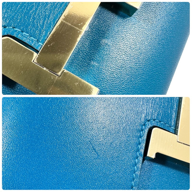 エルメス HERMES コンスタンスコンパクト A刻印 ブルーイズミール タデラクト レディース 二つ折り財布