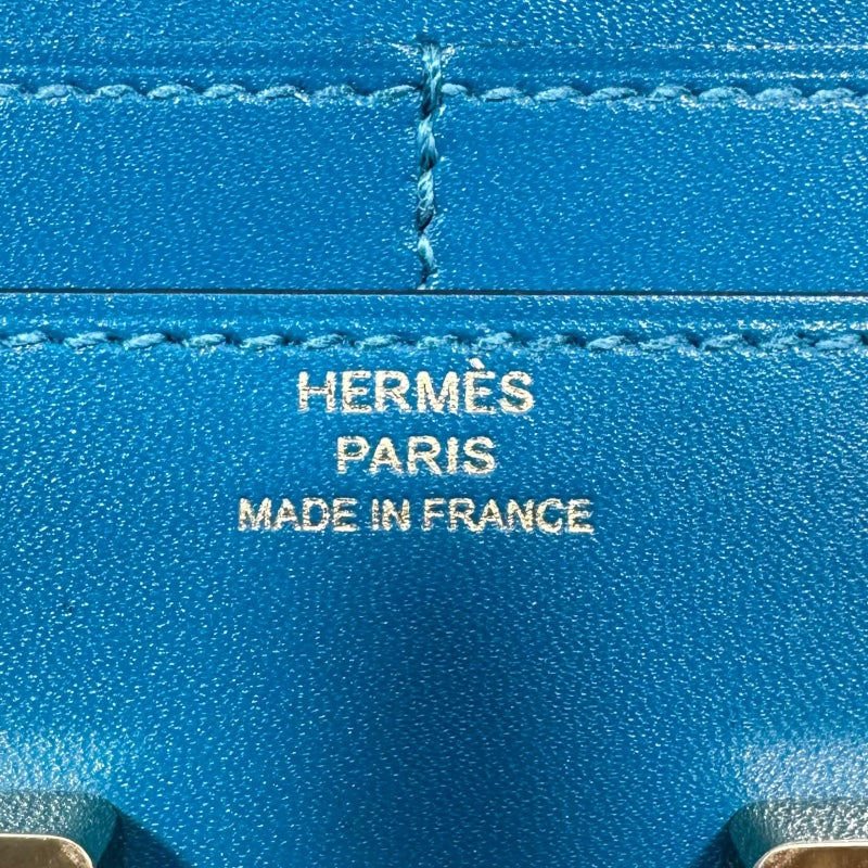エルメス HERMES コンスタンスコンパクト A刻印 ブルーイズミール タデラクト レディース 二つ折り財布