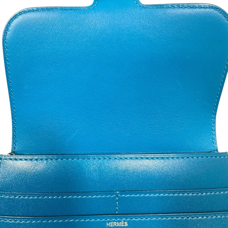 エルメス HERMES コンスタンスコンパクト A刻印 ブルーイズミール タデラクト レディース 二つ折り財布