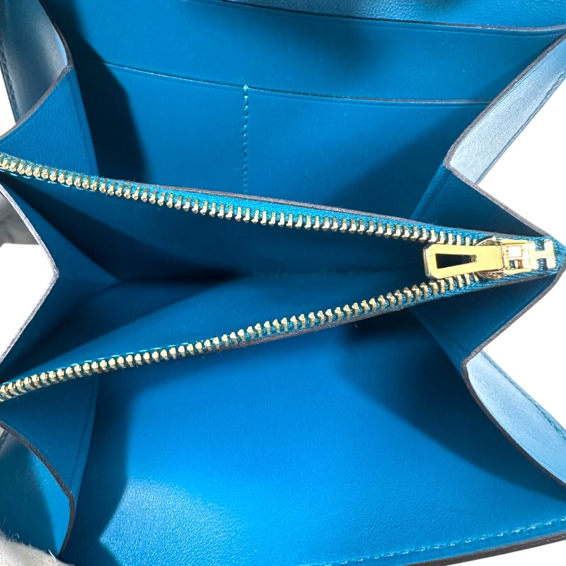 エルメス HERMES コンスタンスコンパクト A刻印 ブルーイズミール タデラクト レディース 二つ折り財布
