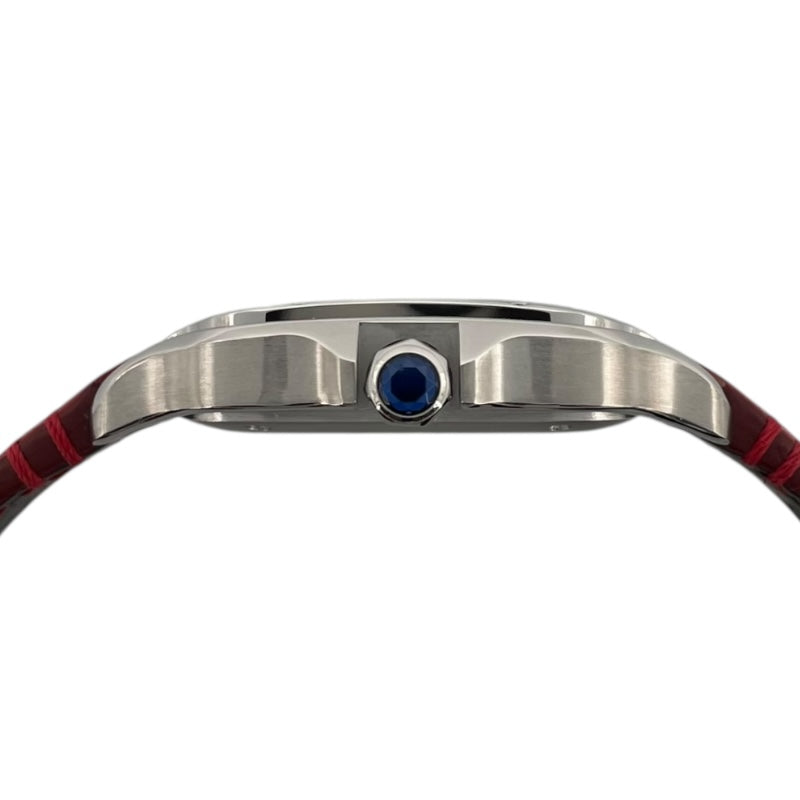 カルティエ Cartier サントス ドゥ カルティエ MM  WSSA0010 ホワイト SS/革ベルト レディース 腕時計