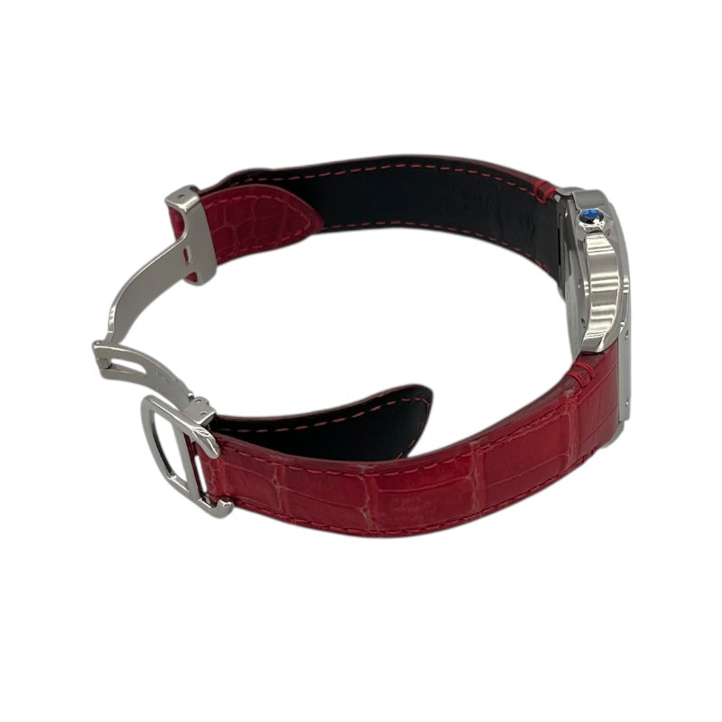 カルティエ Cartier サントス ドゥ カルティエ MM  WSSA0010 ホワイト SS/革ベルト レディース 腕時計