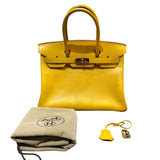 エルメス HERMES バーキン30 〇Y刻 イエロー　ゴールド金具 エプソン レディース ハンドバッグ