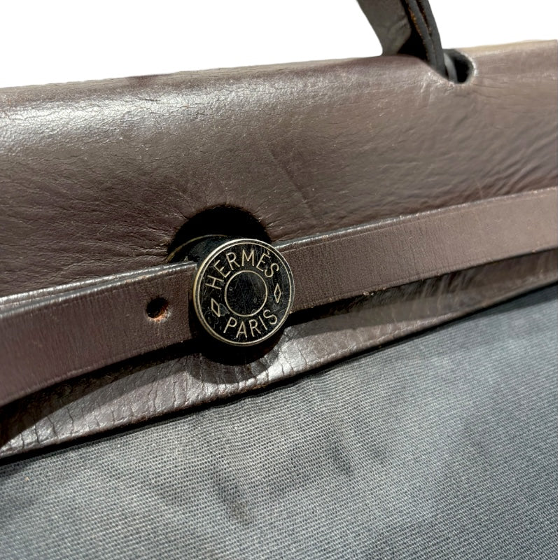 エルメス HERMES エールバッグジップPM ネイビー・エベーヌ トワル・バッシュハンター ユニセックス ショルダーバッグ