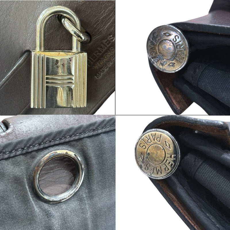 エルメス HERMES エールバッグジップPM ネイビー・エベーヌ トワル・バッシュハンター ユニセックス ショルダーバッグ