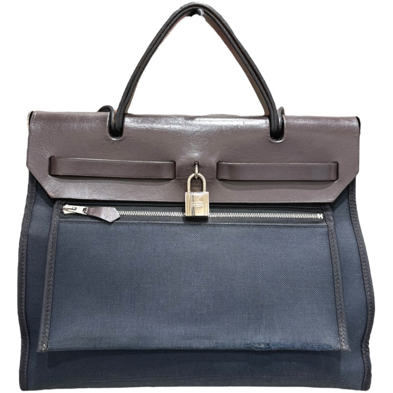 エルメス HERMES エールバッグジップPM ネイビー・エベーヌ トワル・バッシュハンター ユニセックス ショルダーバッグ