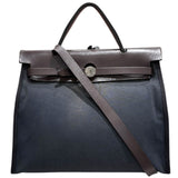エルメス HERMES エールバッグジップPM ネイビー・エベーヌ トワル・バッシュハンター ユニセックス ショルダーバッグ