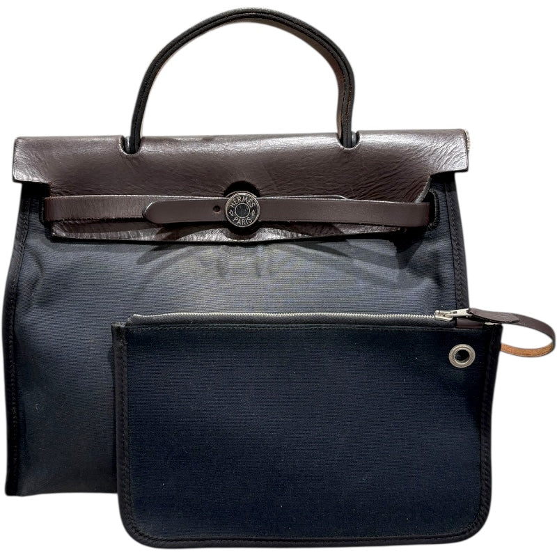 エルメス HERMES エールバッグジップPM ネイビー・エベーヌ トワル・バッシュハンター ユニセックス ショルダーバッグ