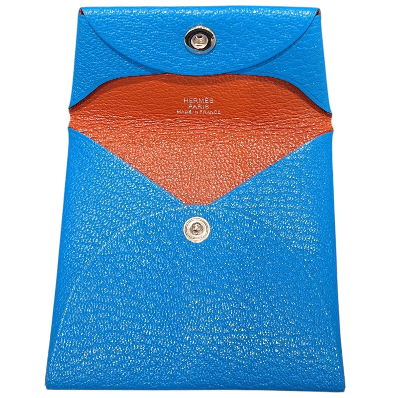 エルメス HERMES バスティア Y刻 ブルーフリーダ×キュイーブル　シルバー金具 エバーカラー レディース コインケース