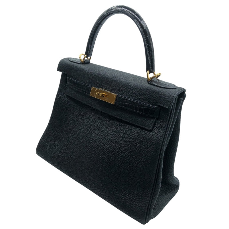 エルメス HERMES ケリー28　タッチ Ｚ刻 ブラック　ゴールド金具 トゴ・ポロサス レディース ハンドバッグ
