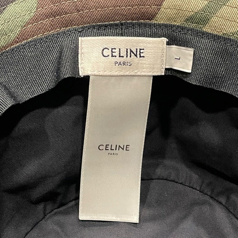 セリーヌ CELINE カモフラージュ柄ハット 2AUO4494M カーキ コットン レディース その他ファッション雑貨