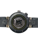 ルイ・ヴィトン LOUIS VUITTON タンブールストリートダイバー　ネオンブラック QA122 ブラック×イエロー SS×ラバー メンズ 腕時計