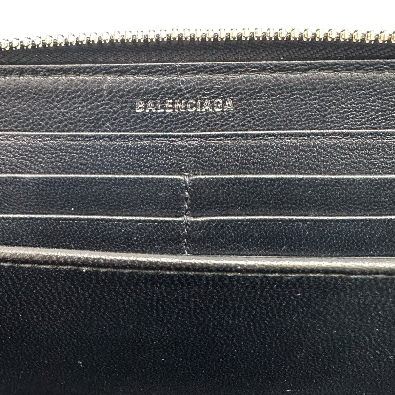 バレンシアガ BALENCIAGA エブリデイ　ロングジップウォレット ブラック レザー ユニセックス 長財布