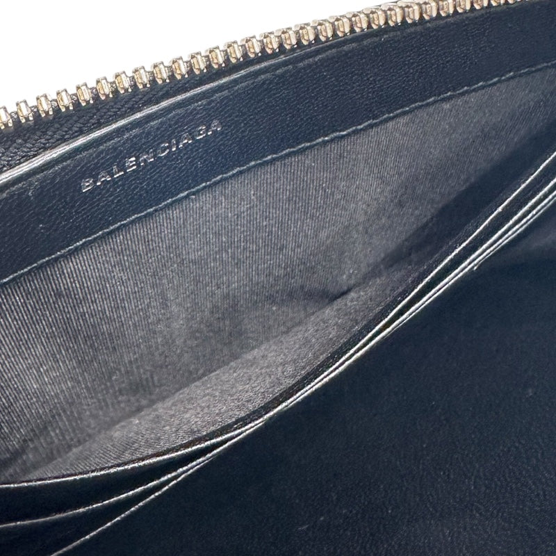バレンシアガ BALENCIAGA エブリデイ　ロングジップウォレット ブラック レザー ユニセックス 長財布