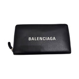 バレンシアガ BALENCIAGA エブリデイ　ロングジップウォレット ブラック レザー ユニセックス 長財布