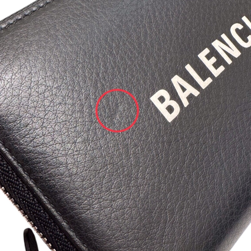 バレンシアガ BALENCIAGA エブリデイ　ロングジップウォレット ブラック レザー ユニセックス 長財布