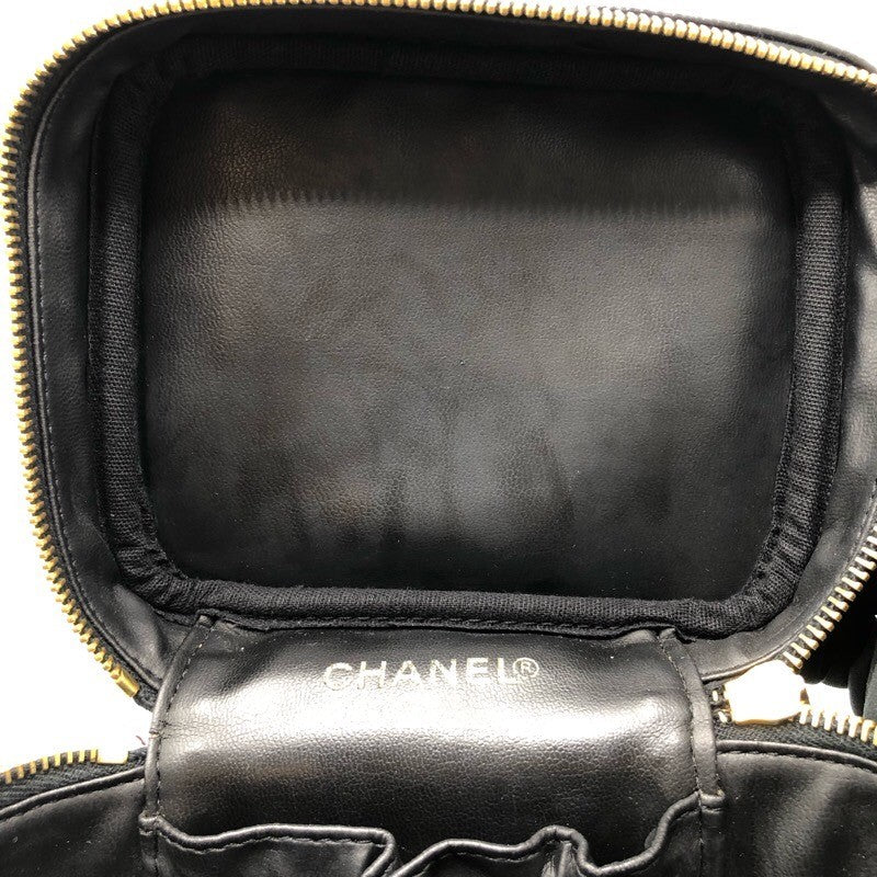 シャネル CHANEL ココマーク　バニティバッグ A01998 ブラック/ゴールド金具 牛革 キャビア レディース ハンドバッグ