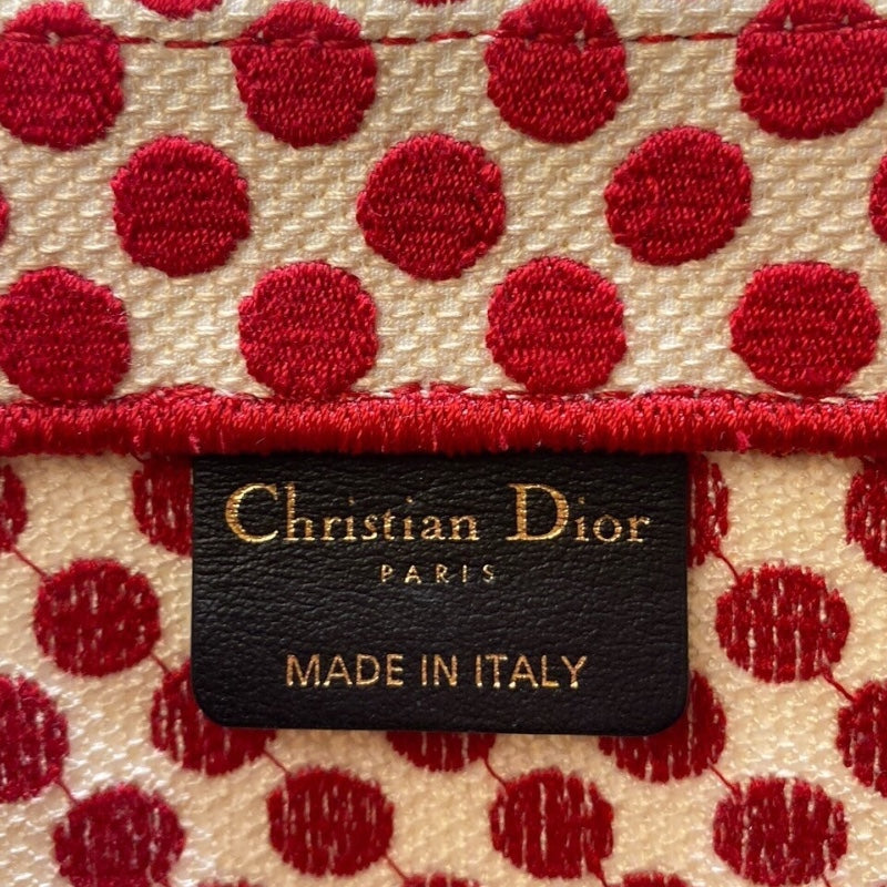 クリスチャン・ディオール Christian Dior ブックトート ミディアム M1296 レッド・ドット トワル レディース トートバッグ