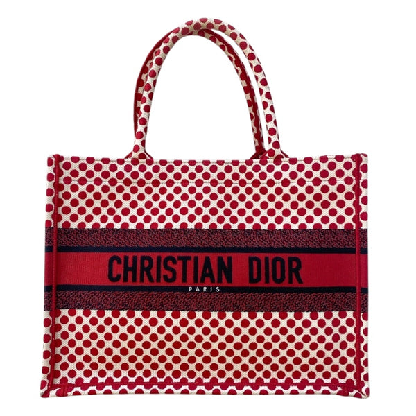 クリスチャン・ディオール Christian Dior ブックトート ミディアム M1296 レッド・ドット トワル レディース トートバッグ