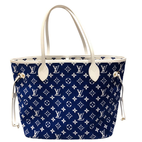 ルイ・ヴィトン LOUIS VUITTON ネヴァーフルMM  M46220 ブルー モノグラムジャガードベルベット ユニセックス ハンドバッグ