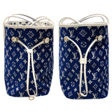 ルイ・ヴィトン LOUIS VUITTON ネヴァーフルMM  M46220 ブルー モノグラムジャガードベルベット ユニセックス ハンドバッグ