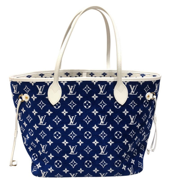 ルイ・ヴィトン LOUIS VUITTON ネヴァーフルMM  M46220 ブルー モノグラムジャガードベルベット ユニセックス ハンドバッグ