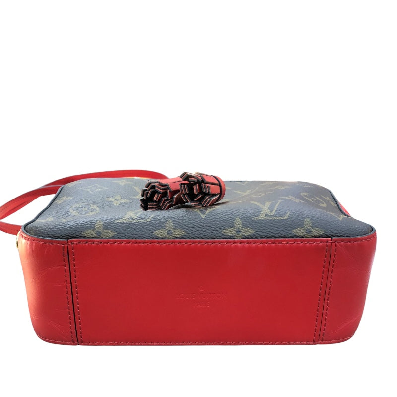 ルイ・ヴィトン LOUIS VUITTON サントンジュ M43556 レッド/ゴールド金具 モノグラム レディース ショルダーバッグ