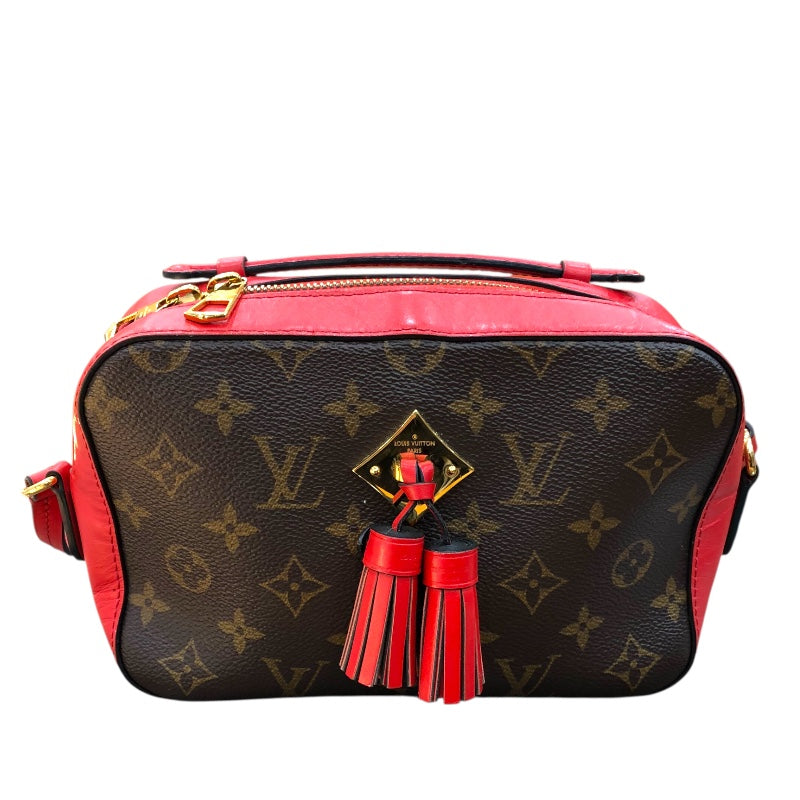 ルイ・ヴィトン LOUIS VUITTON サントンジュ M43556 レッド/ゴールド金具 モノグラム レディース ショルダーバッグ