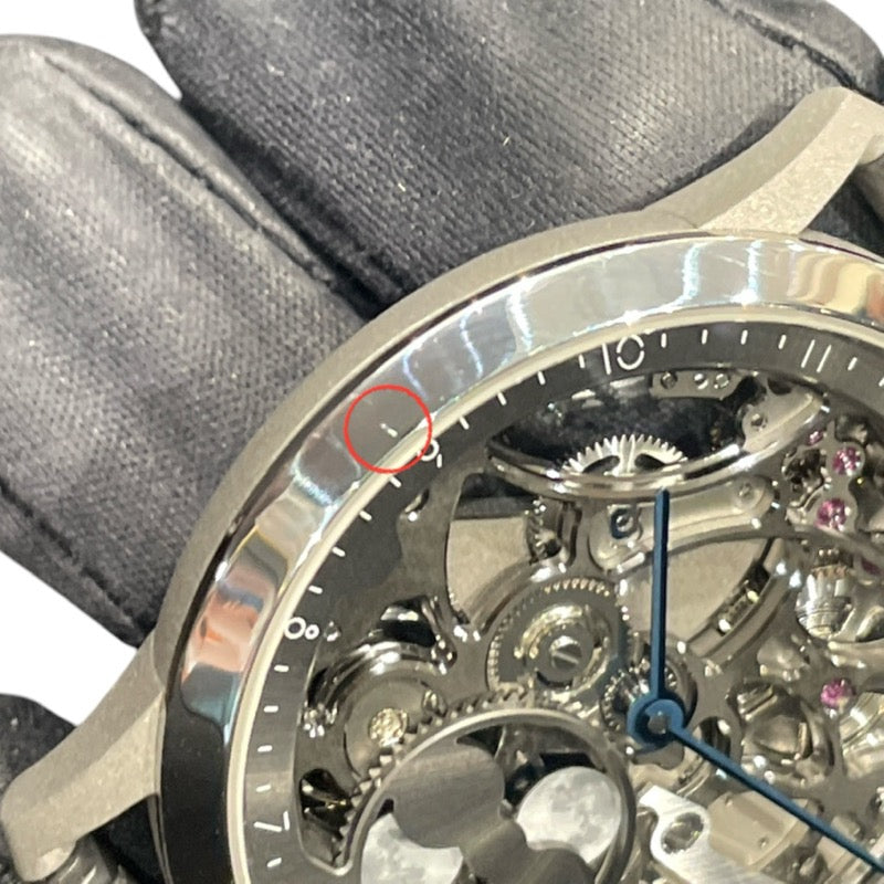 エルメス HERMES スリム ドゥ エルメス スクレット リュン W053606WW チタン/プラチナ/革 自動巻き メンズ 腕時計