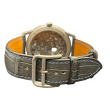 エルメス HERMES スリム ドゥ エルメス スクレット リュン W053606WW チタン/プラチナ/革 自動巻き メンズ 腕時計