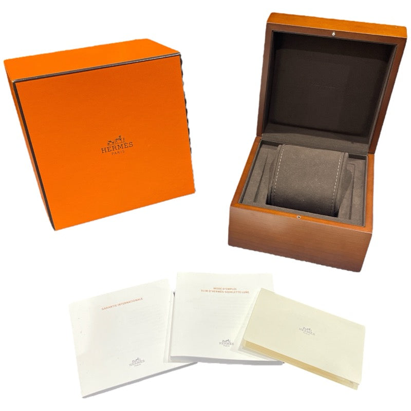エルメス HERMES スリム ドゥ エルメス スクレット リュン W053606WW チタン/プラチナ/革 自動巻き メンズ 腕時計