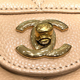 シャネル CHANEL マトラッセ25 A01112 ベージュ　ゴールド金具 キャビアスキン レディース ショルダーバッグ