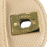 シャネル CHANEL マトラッセ25 A01112 ベージュ　ゴールド金具 キャビアスキン レディース ショルダーバッグ