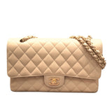 シャネル CHANEL マトラッセ25 A01112 ベージュ　ゴールド金具 キャビアスキン レディース ショルダーバッグ