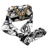 シャネル CHANEL ミニマトラッセトップハンドル ブラック・ホワイト　GD金具 ファブリック レディース ショルダーバッグ