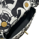 シャネル CHANEL ミニマトラッセトップハンドル ブラック・ホワイト　GD金具 ファブリック レディース ショルダーバッグ