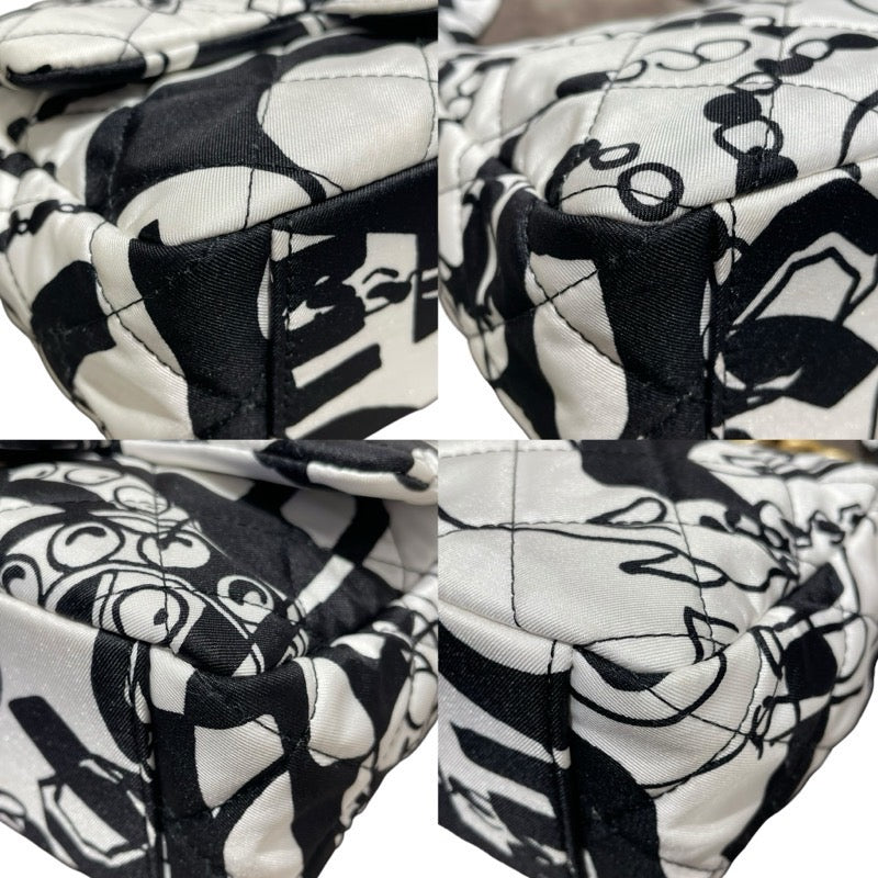 シャネル CHANEL ミニマトラッセトップハンドル ブラック・ホワイト　GD金具 ファブリック レディース ショルダーバッグ