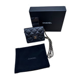 シャネル CHANEL クラシック　チェーンフラップカードケース ブラック キャビア レディース カードケース