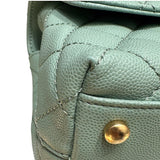 シャネル CHANEL ココハンドルXS ライトグリーン キャビアスキン レディース ハンドバッグ