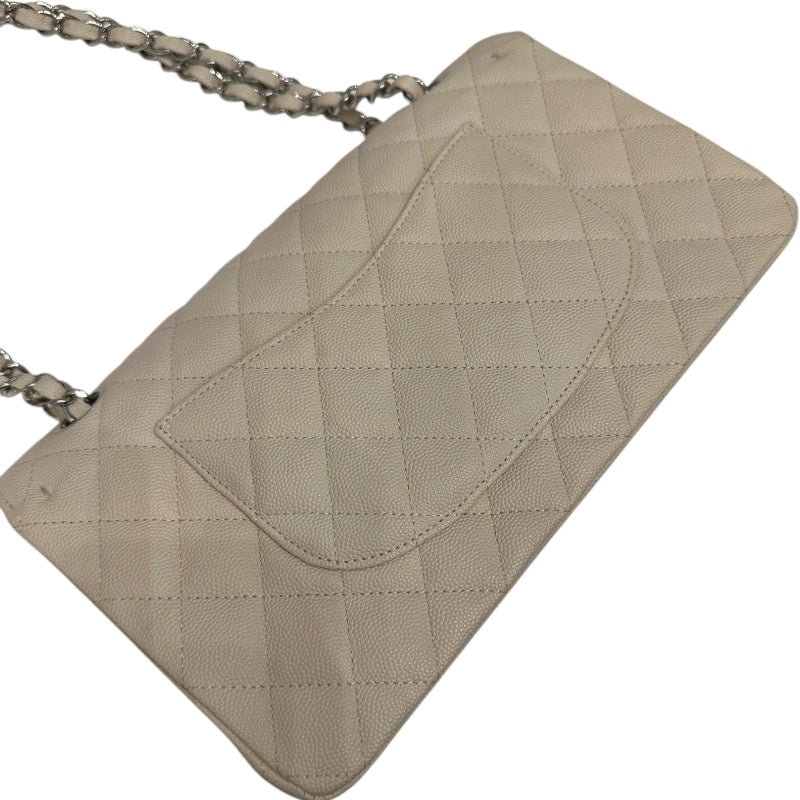 シャネル CHANEL マトラッセ２５ クリーム レザー キャビアスキン ユニセックス ショルダーバッグ