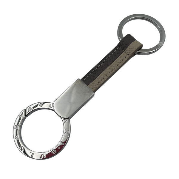 ブルガリ BVLGARI ブルガリマン キーホルダー ブラウン レザー/メタル レディース キーホルダー