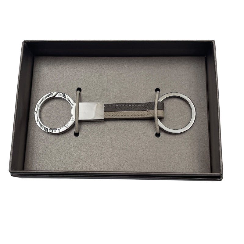 ブルガリ BVLGARI ブルガリマン キーホルダー ブラウン レザー/メタル レディース キーホルダー